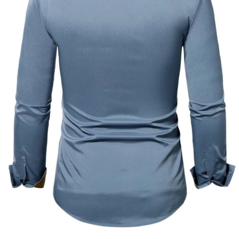 Grey Mens Button Up Tee Shirt - Picture 4 of 7
